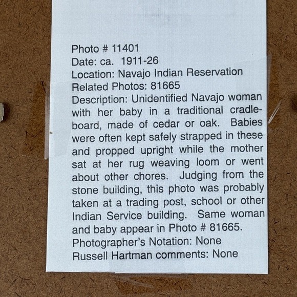 Harmon Percy Marble 8x10 Navajo Woman Baby 1911-1926 Cradleboard Photo - Picture 6 of 6